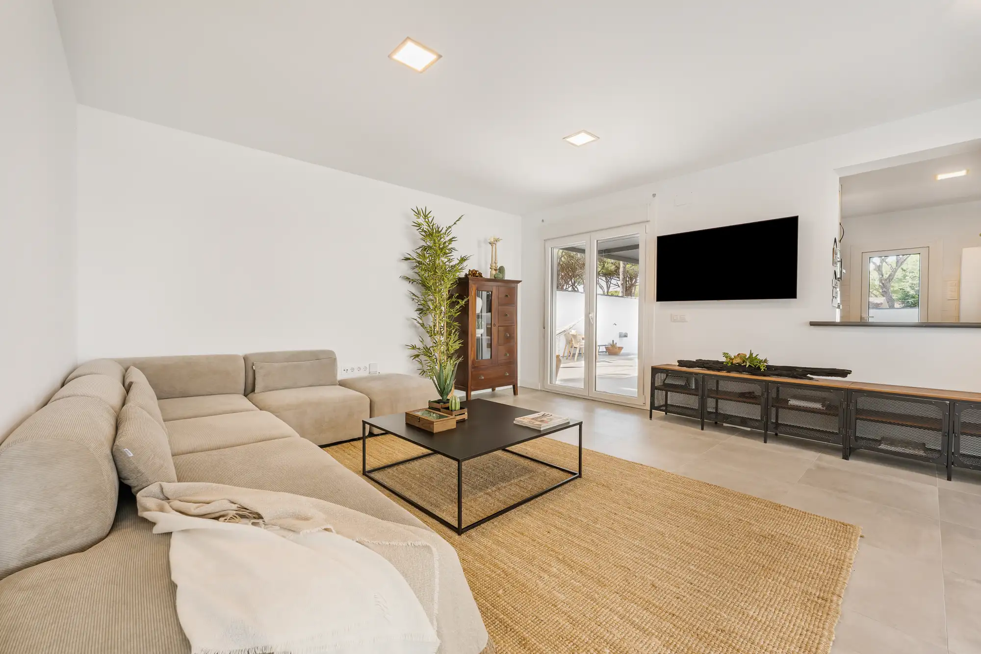 Second living room with large modular sofa
